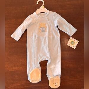 Little Me Light Blue Bear Footie